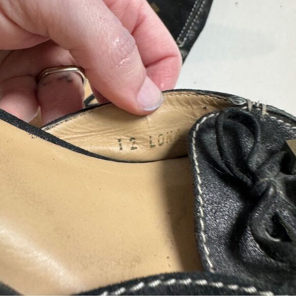 Donald J Pliner "Lona" Black Pointed Square Toe Slides Mules w Heels 8.5 - Picture 5 of 6